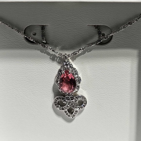 OG  Burgundy Spinel and White Topaz Necklace - Picture 1 of 2